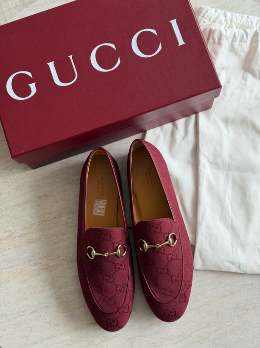 Gucci GG Canvas Loafers – Burgundy / Bordeaux - 39,5