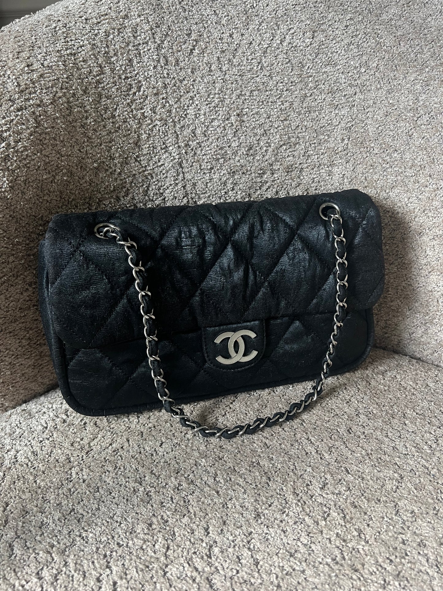 Chanel coated Black Flap Bag