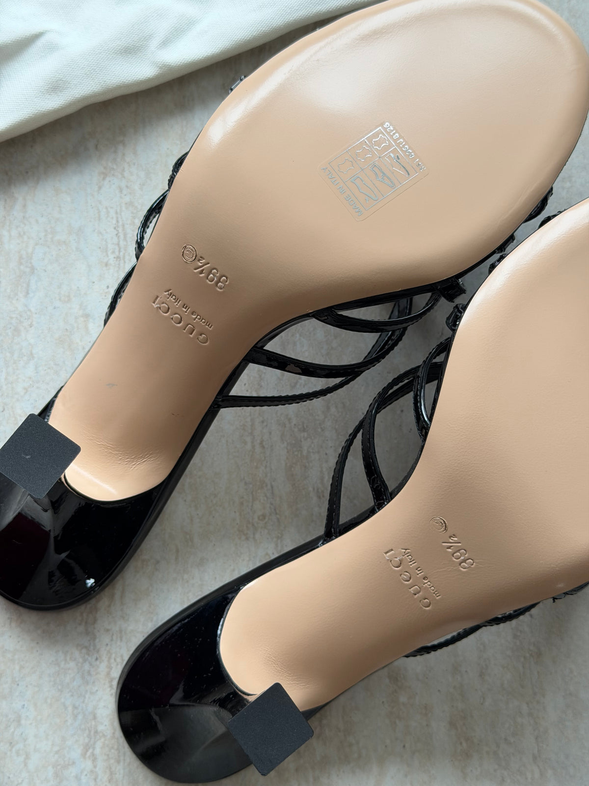 Gucci Crystal Double G Heeled Sandals – Black - 39,5