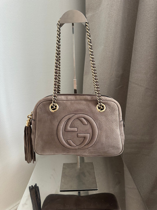 Gucci SOHO taupe suede