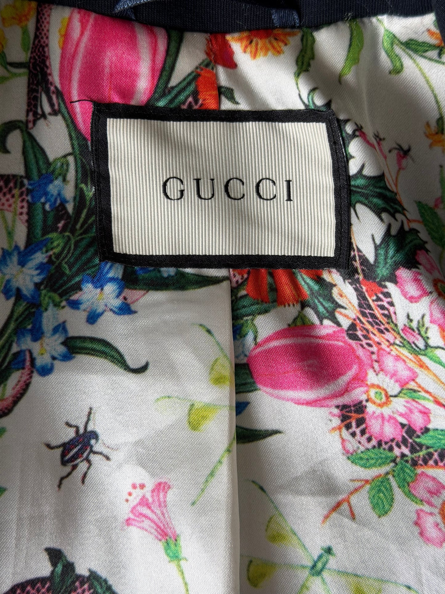 Gucci Embroidered Blazer Navy – Str. S