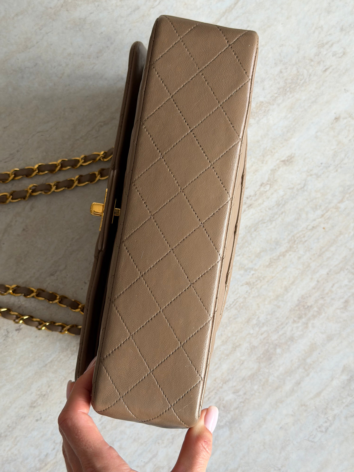 Chanel Medium Classic Double Flap – Taupe / 24K Gold-Plated Hardware
