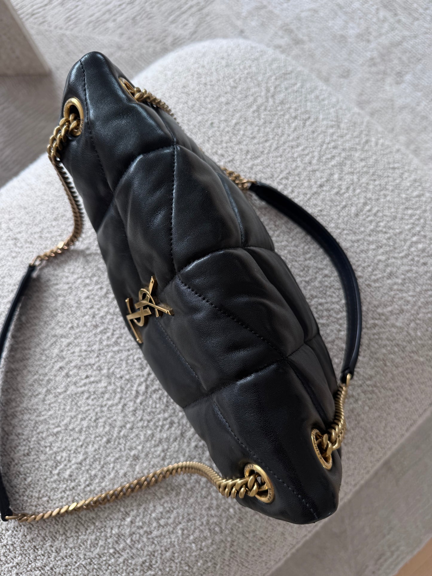 Saint Laurent Black Loulou Puffer Small