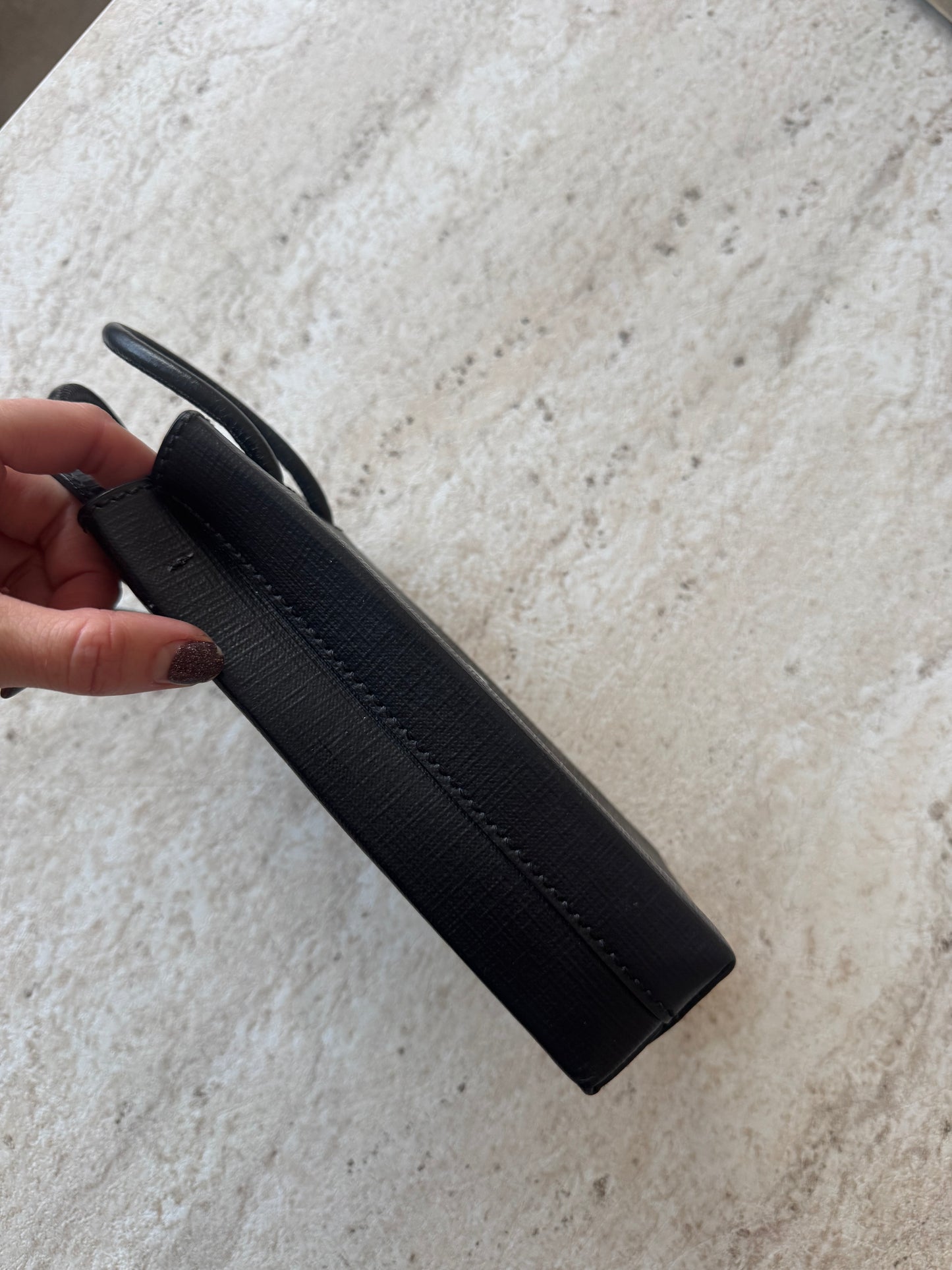 Balenciaga Mini Shopping Phone Holder – Black