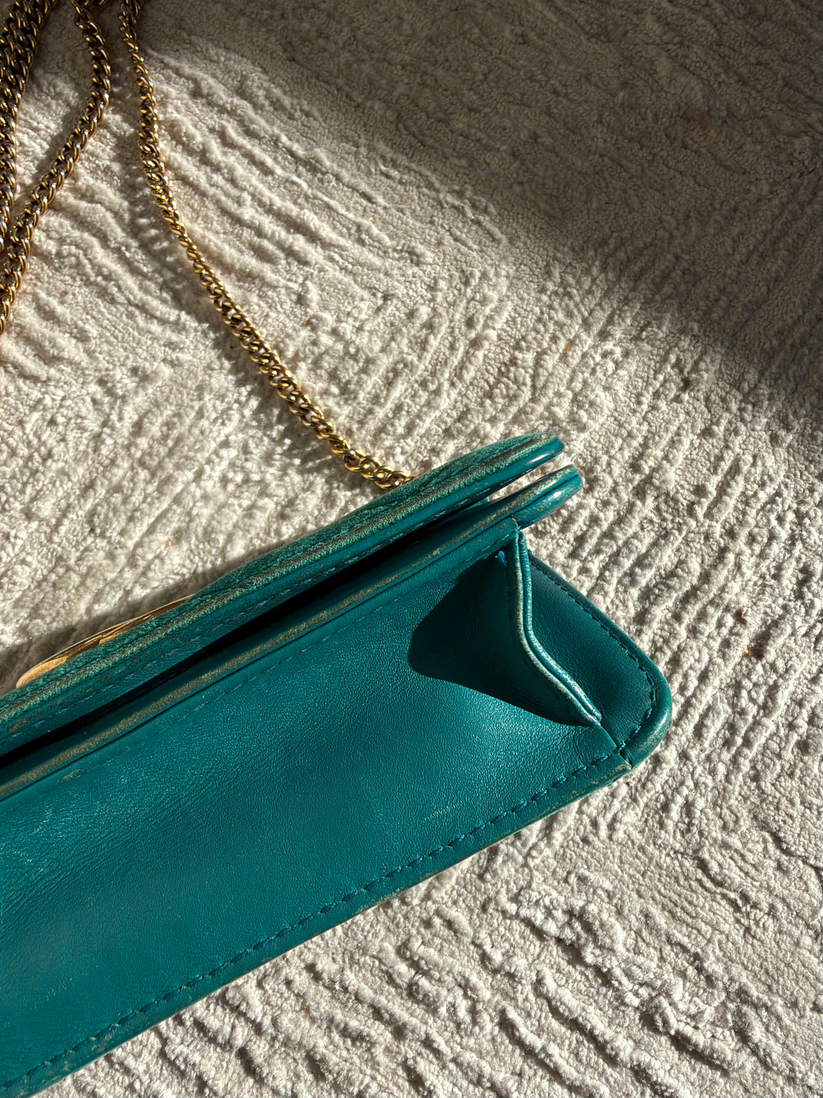 Gucci GG Marmont Chain Flap Wallet – Turquoise / Petrol Blue