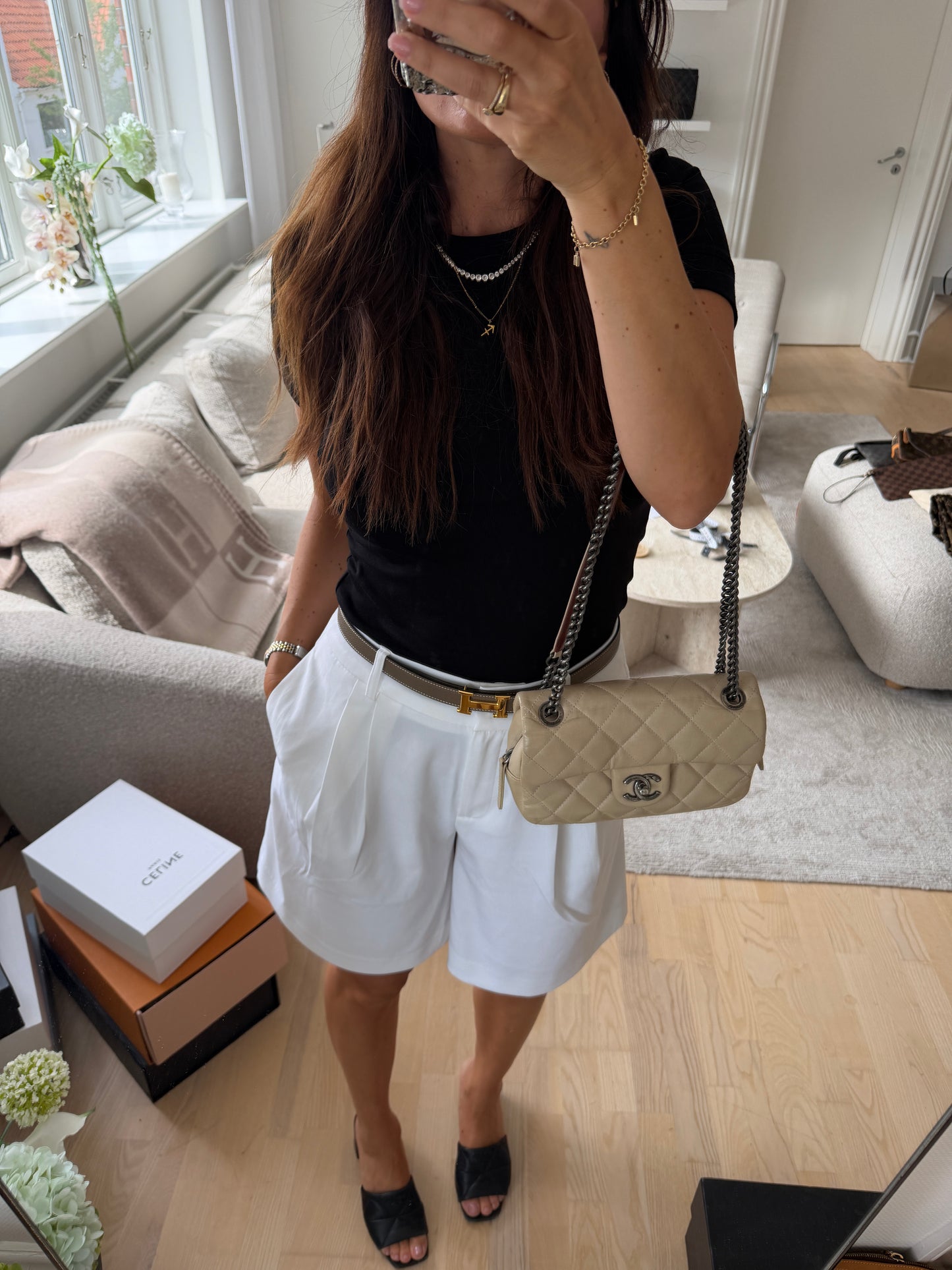 Chanel Quilted Flap Bag – Beige Lambskin