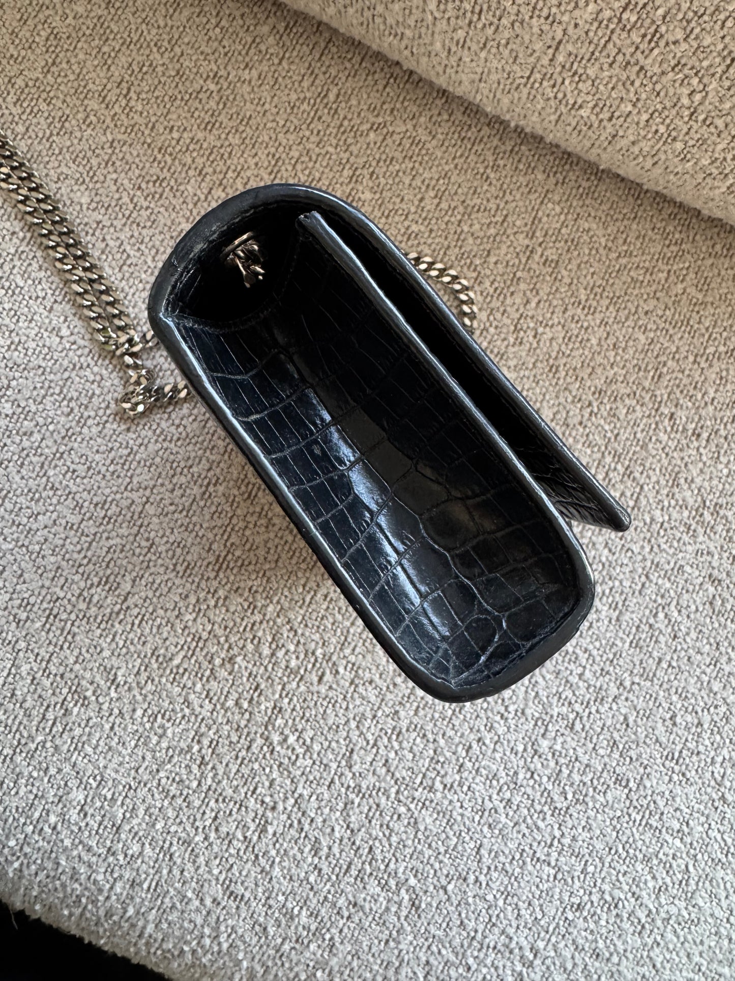 Saint Laurent Croc Kate Small Tassel Bag
