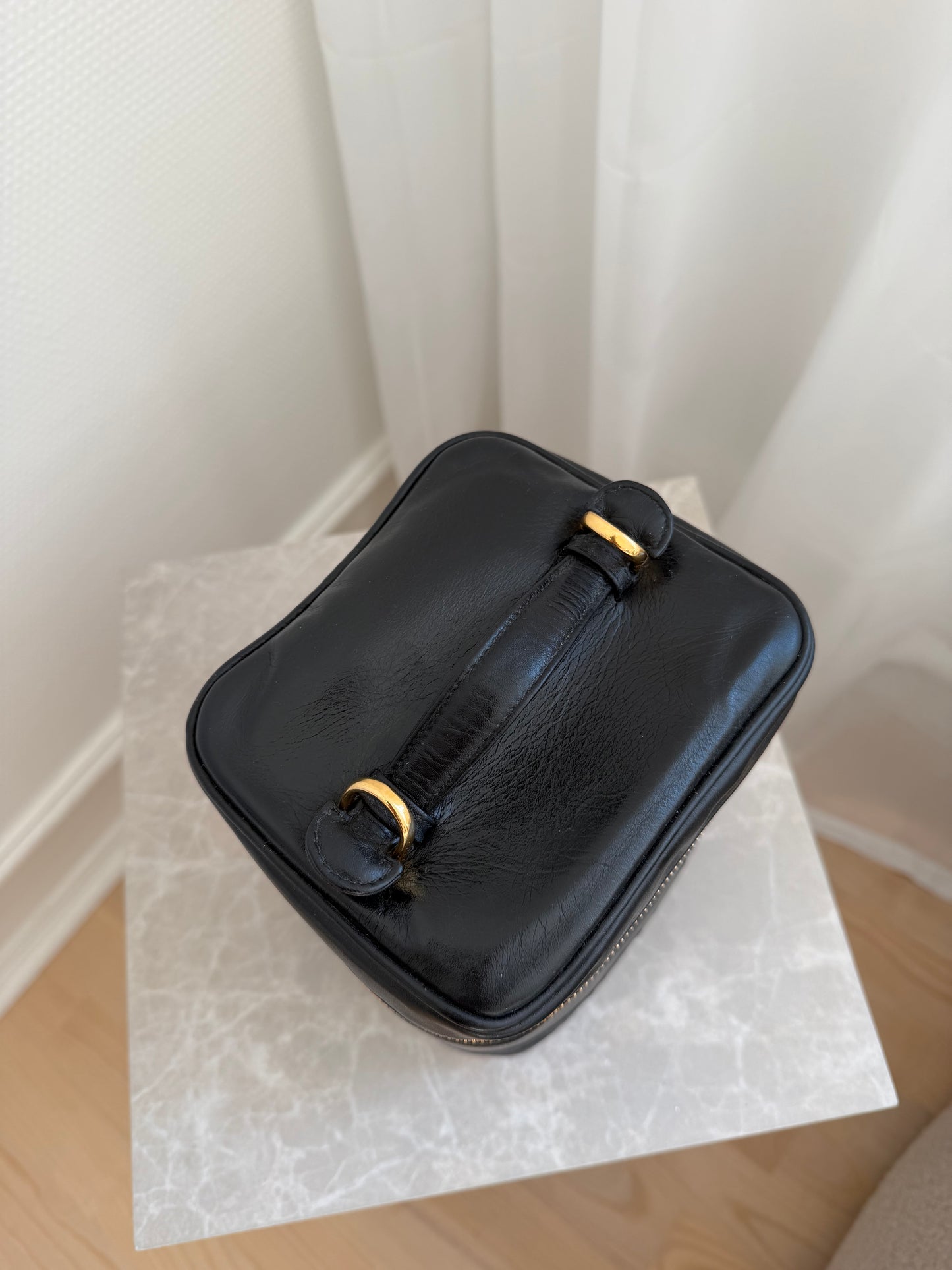 Chanel Black Leather Vanity Bag