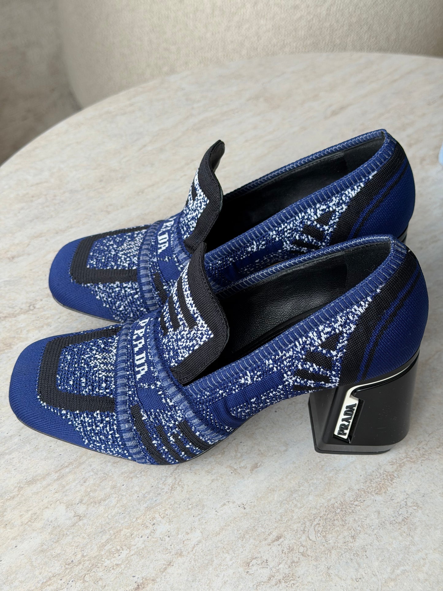 Prada Knit Pumps med blokhæl – str. 36