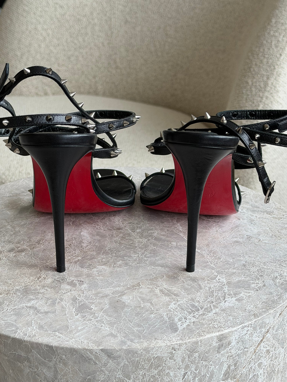Christian Louboutin Bombina Studded Leather Sandals - 37