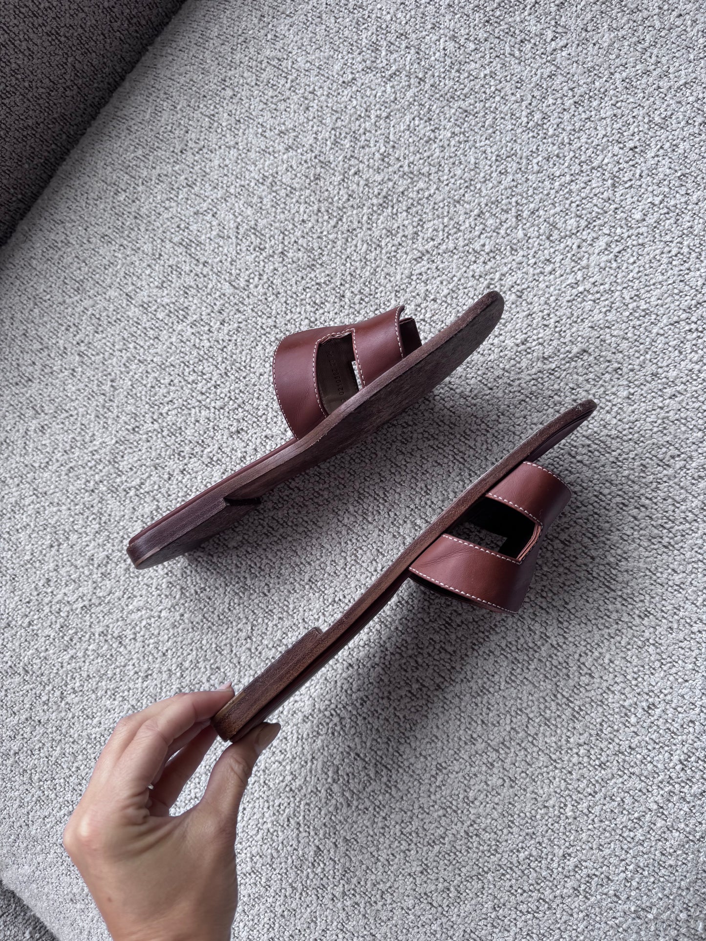 Hermès Oran Sandaler 37 – Brun Læder