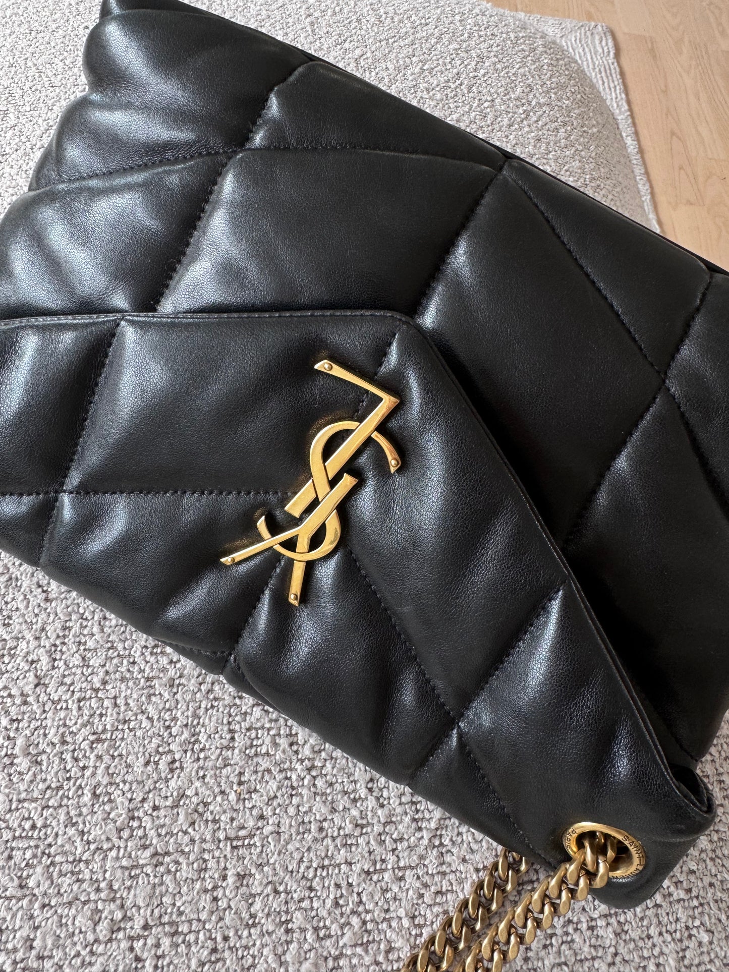 Saint Laurent Black Loulou Puffer Small