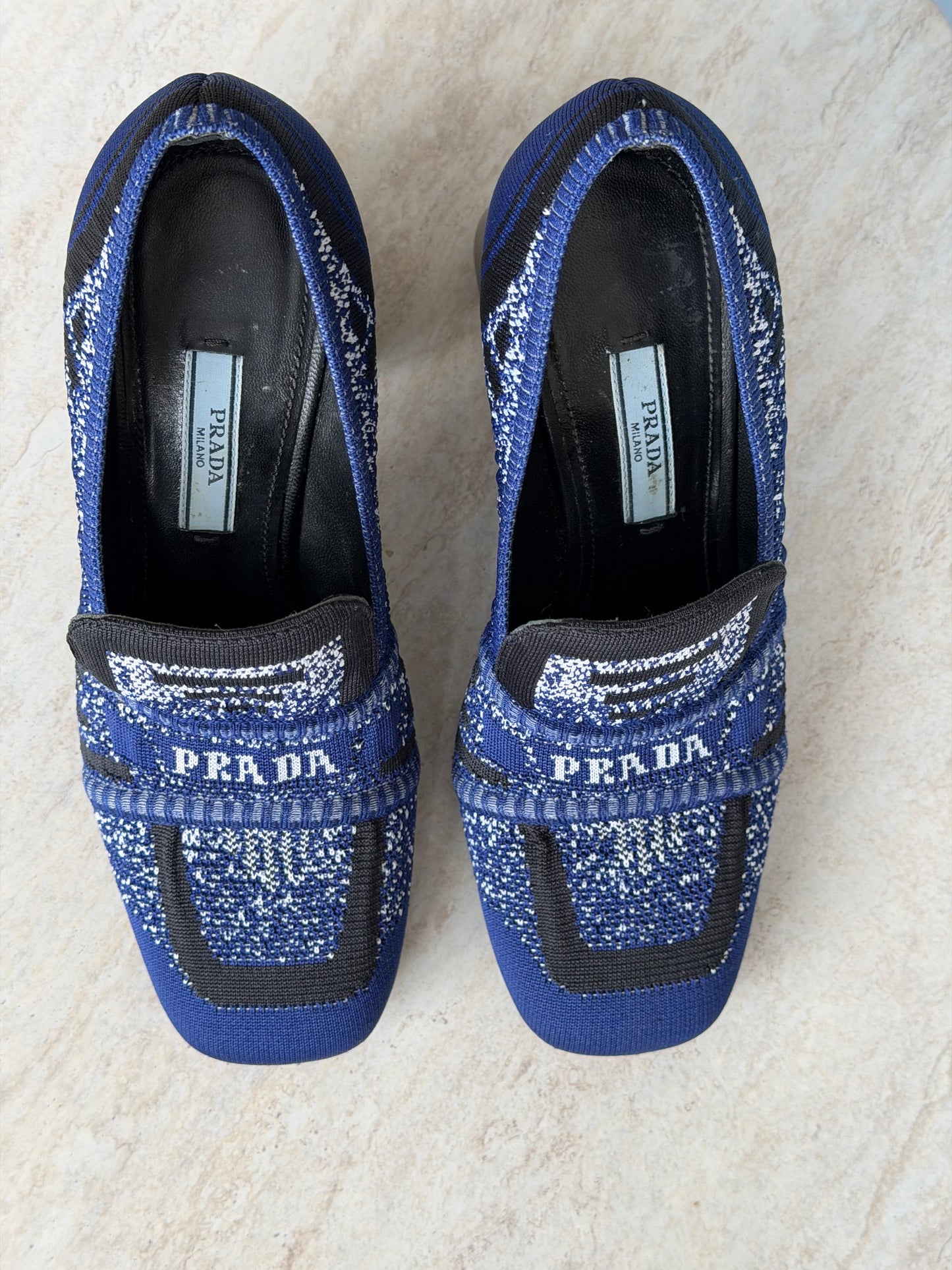 Prada Knit Pumps med blokhæl – str. 36