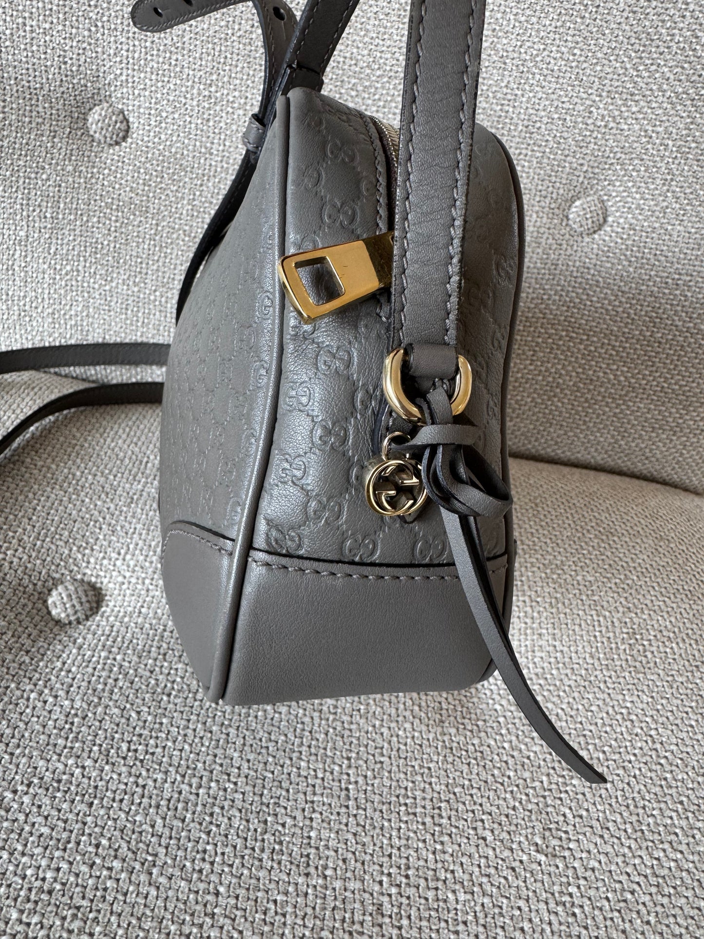 Gucci Taupe grey Guccisma Bree crossbody
