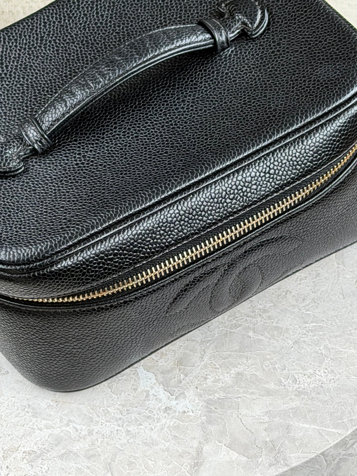 Chanel Caviar Vanity Case Cosmetic Black