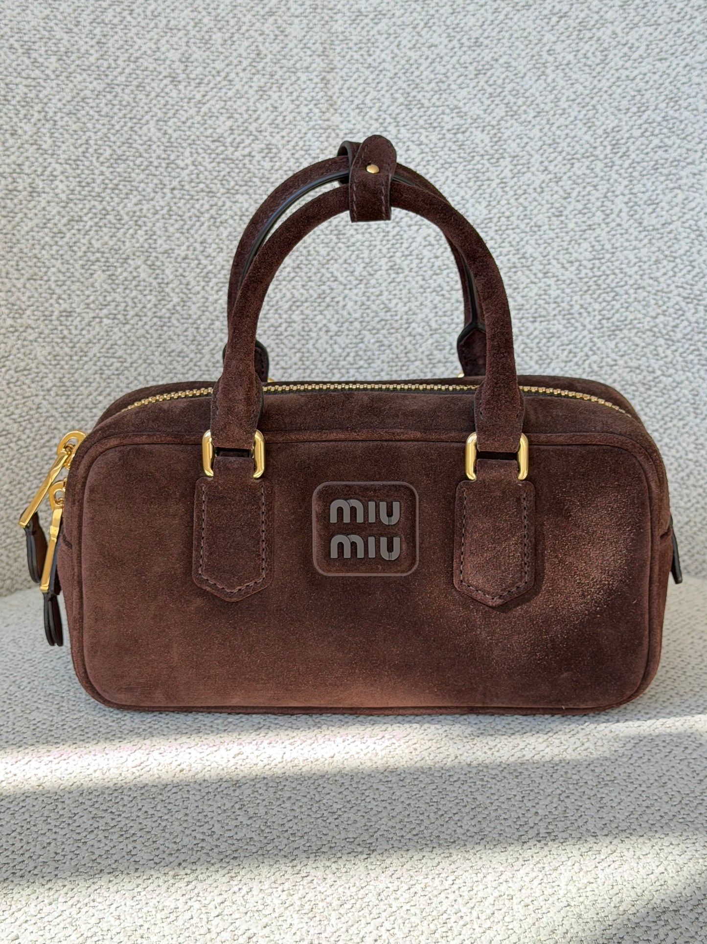 Miu Miu Arcadie Padded Suede Bag