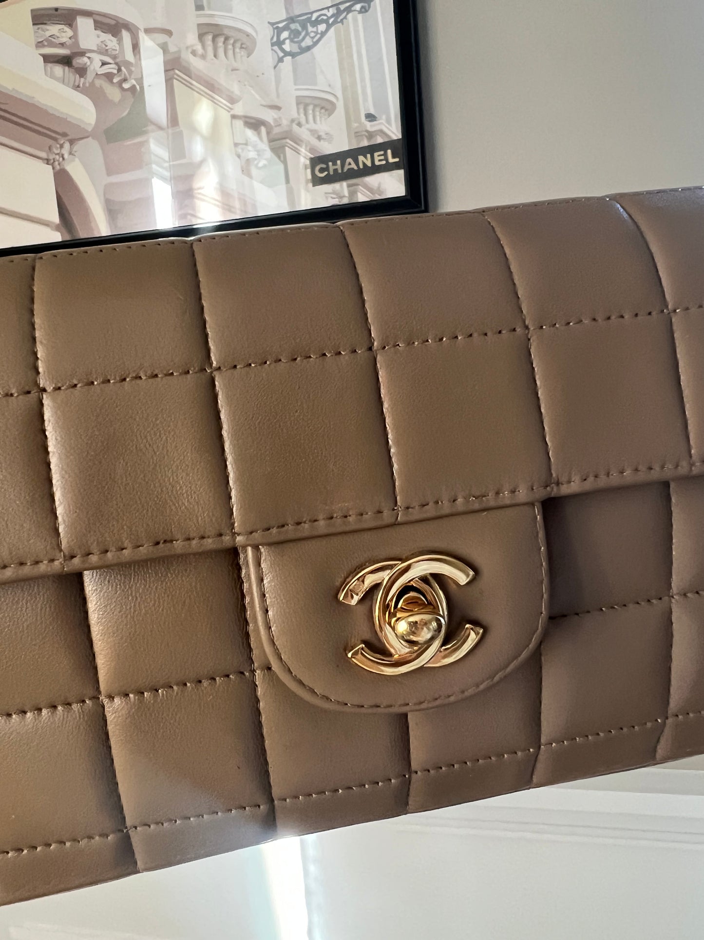 Chanel Chocolate Bar Flap Bag Beige