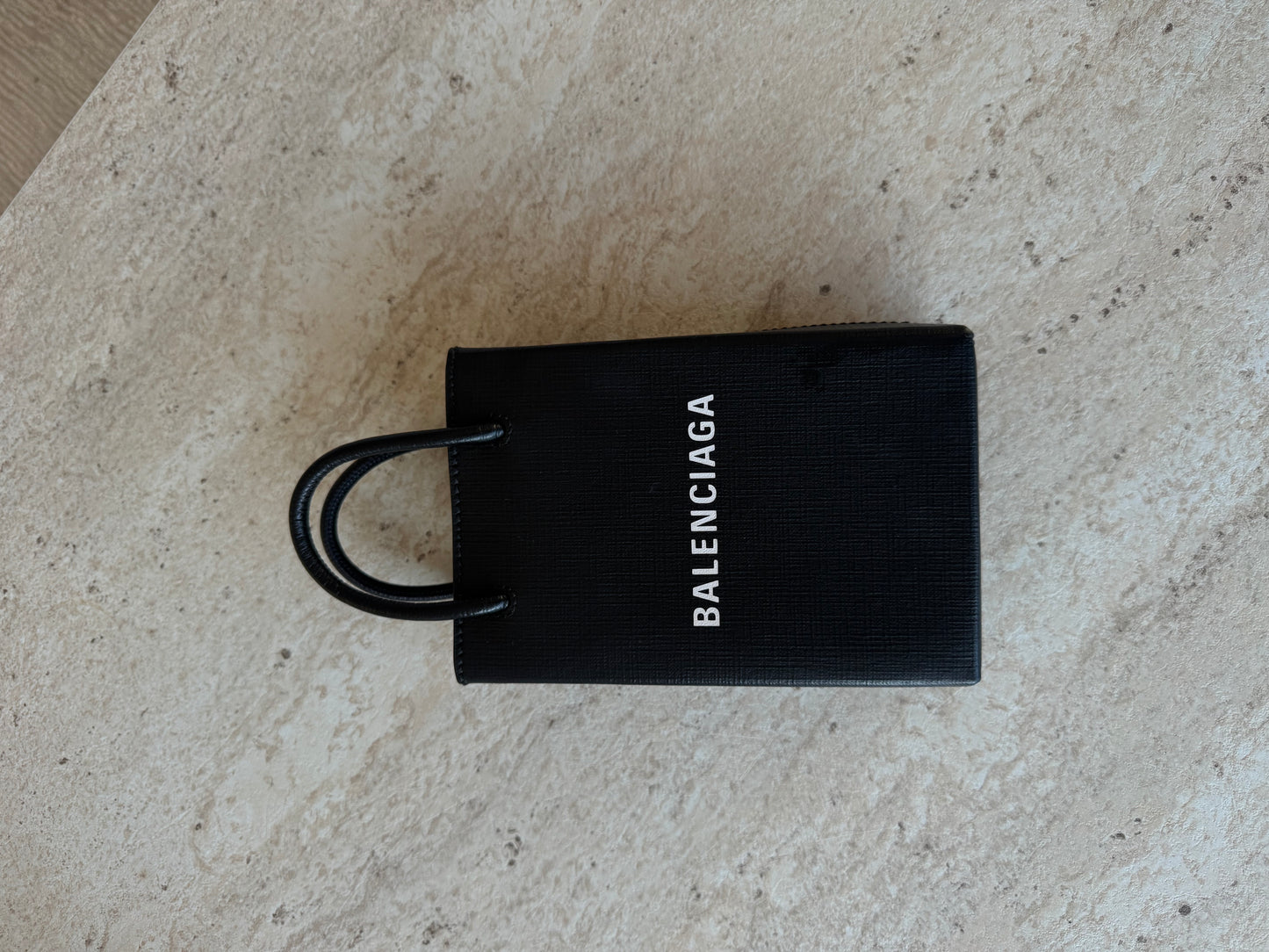 Balenciaga Mini Shopping Phone Holder – Black