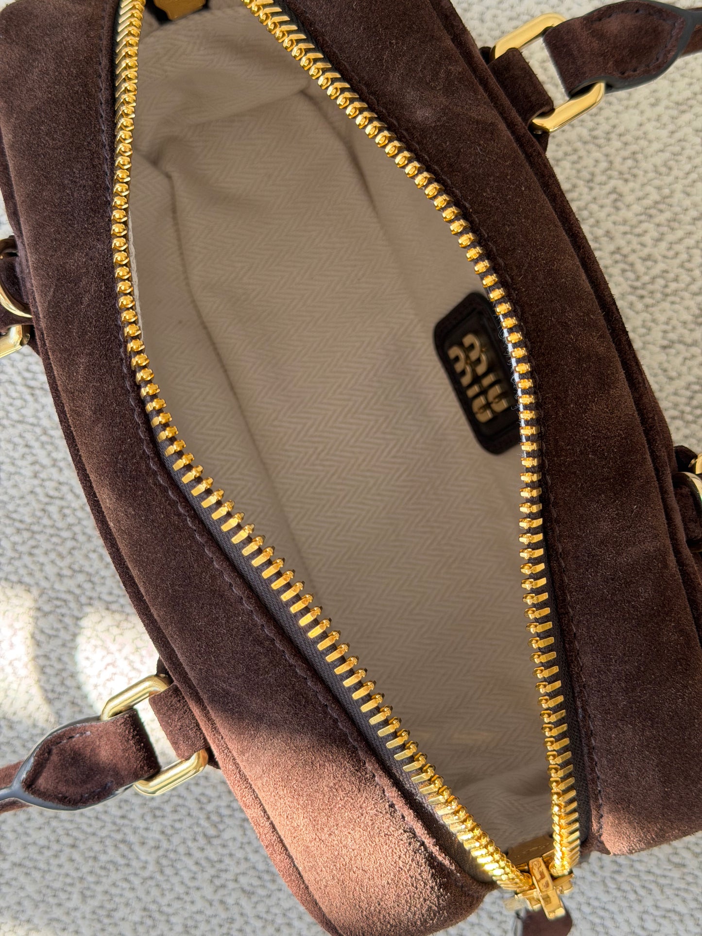 Miu Miu Arcadie Padded Suede Bag