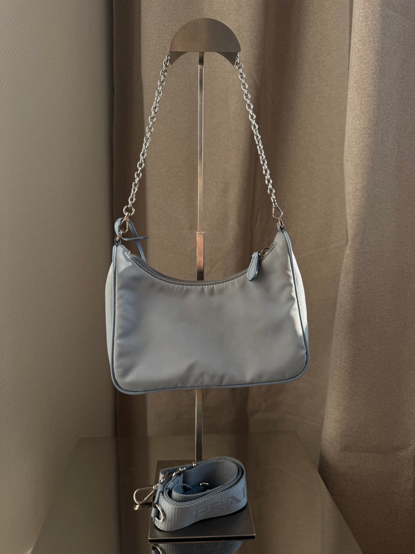 Prada Blue Nylon Re-Edition crossbody shoulder Bag