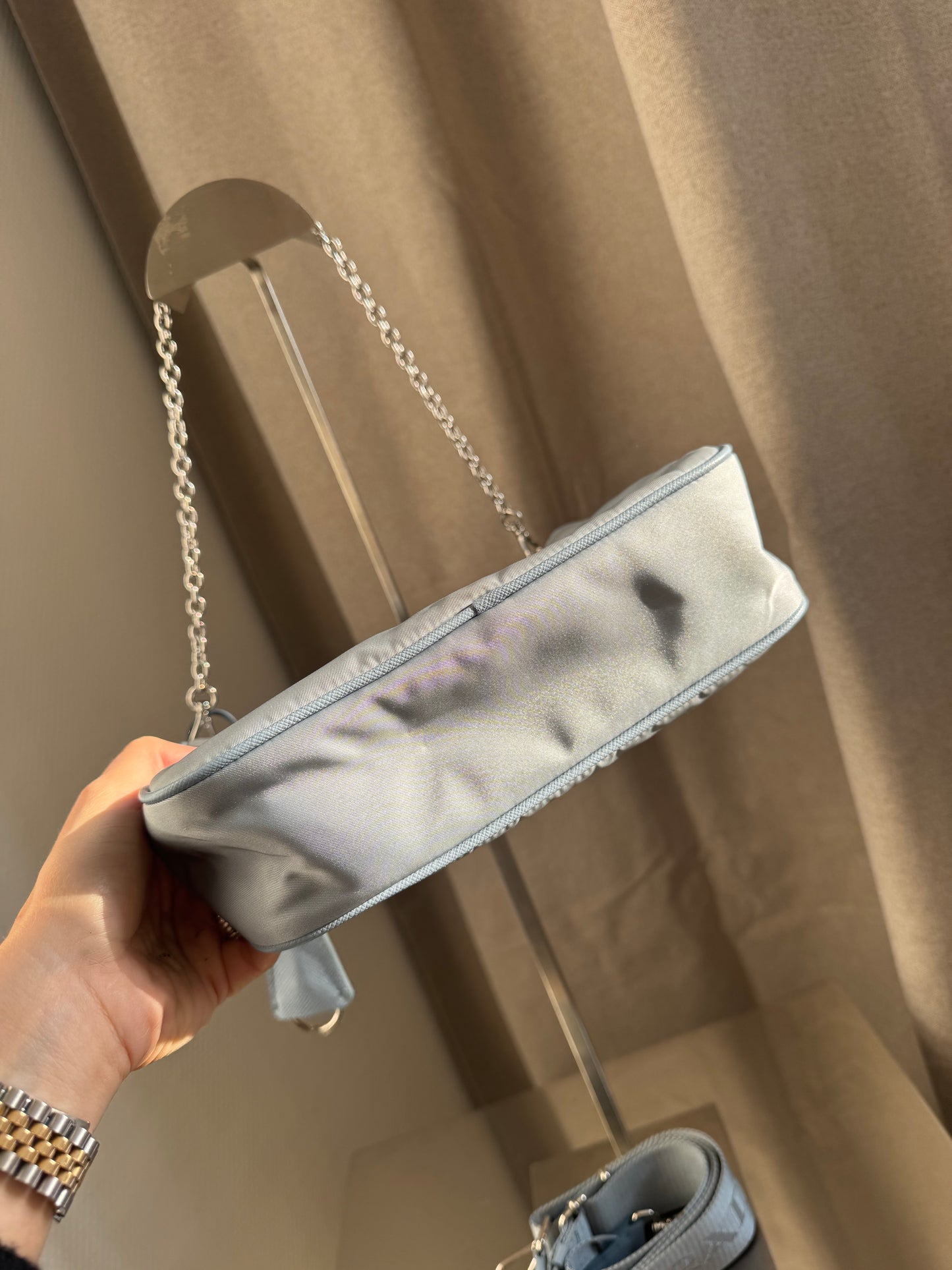 Prada Blue Nylon Re-Edition crossbody shoulder Bag