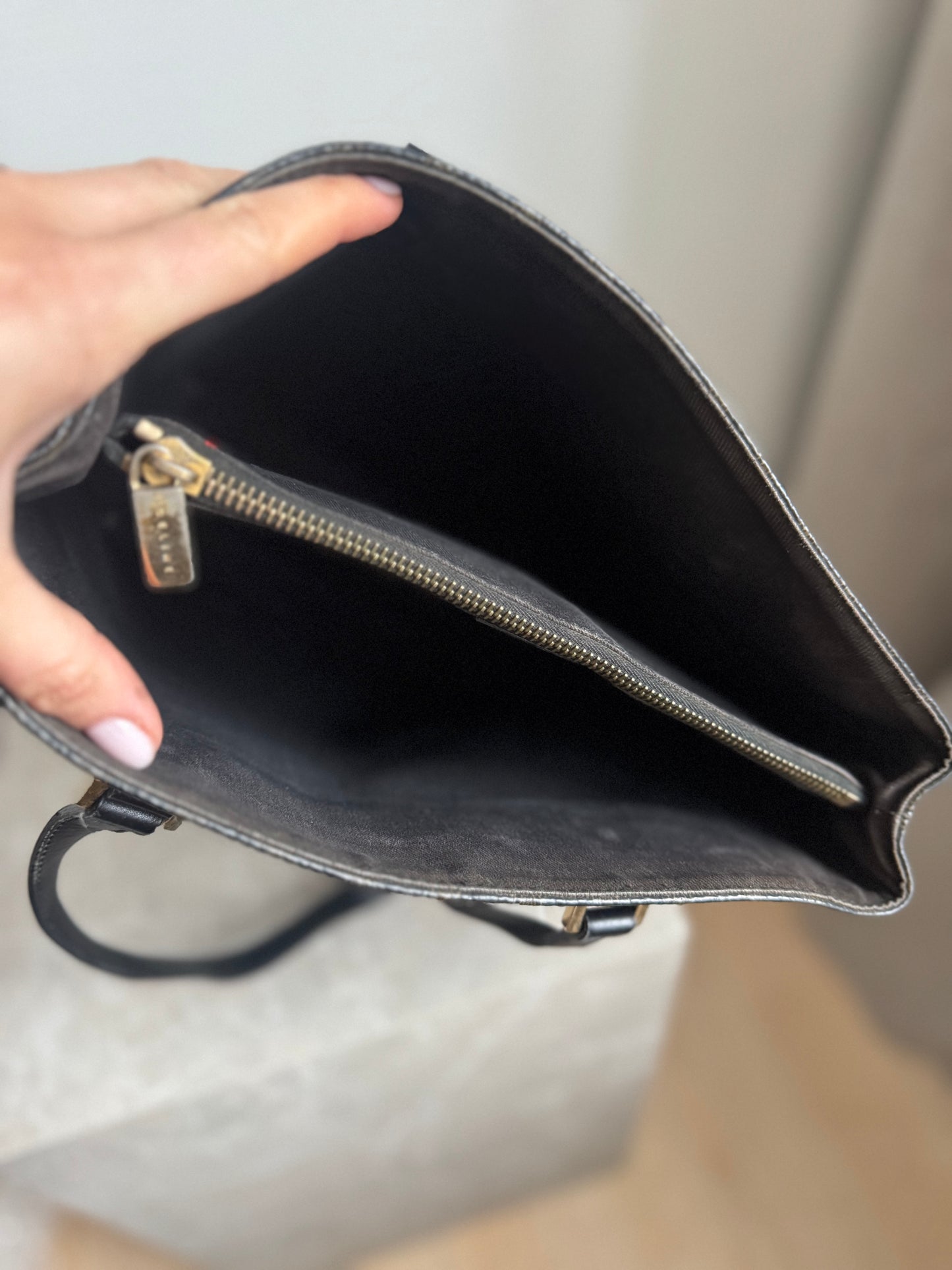 Celine Macadam tote bag Brown/black coated canvas GHW