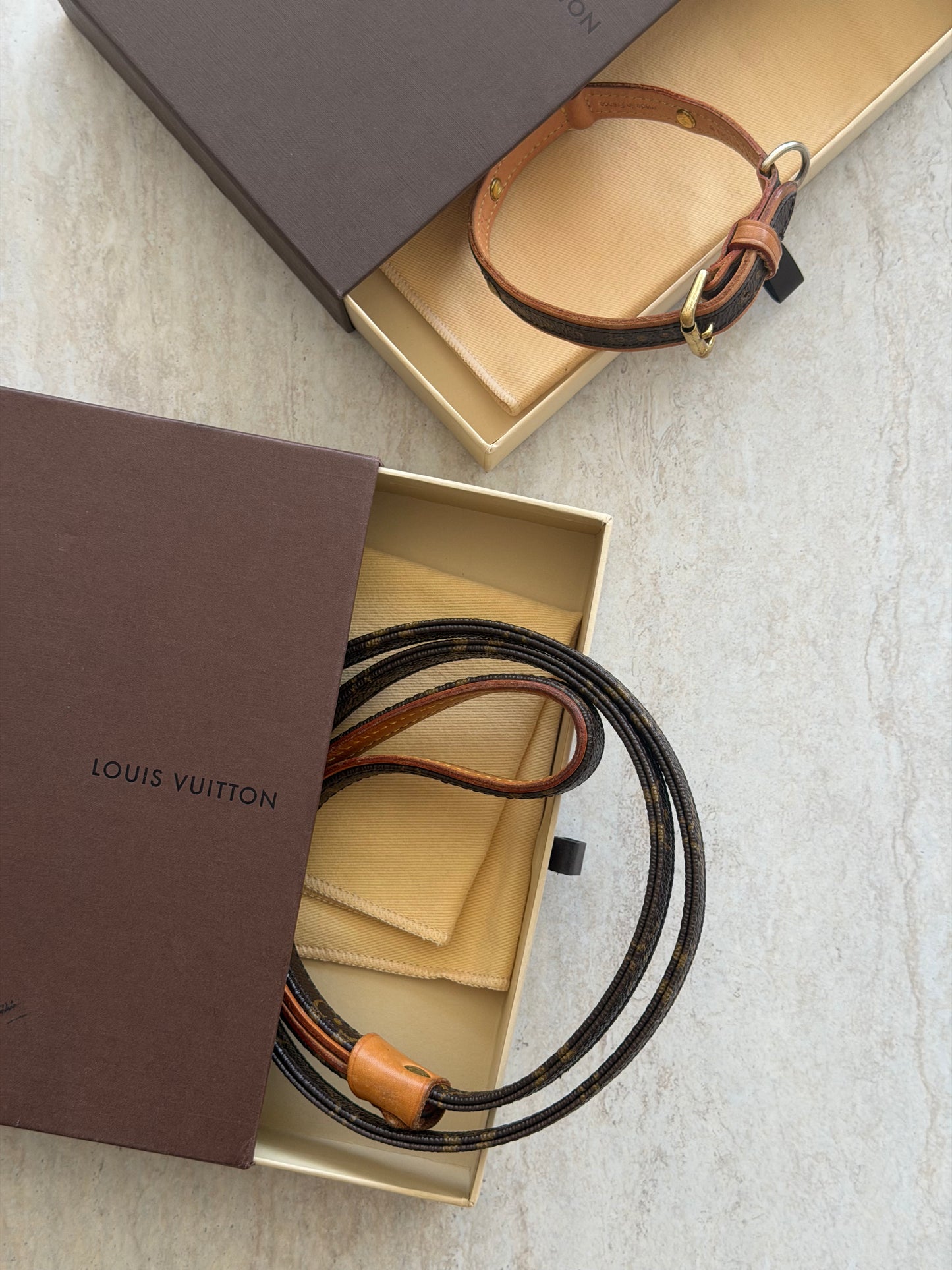 Louis Vuitton Baxter hundesnor & halsbånd – Monogram Canvas