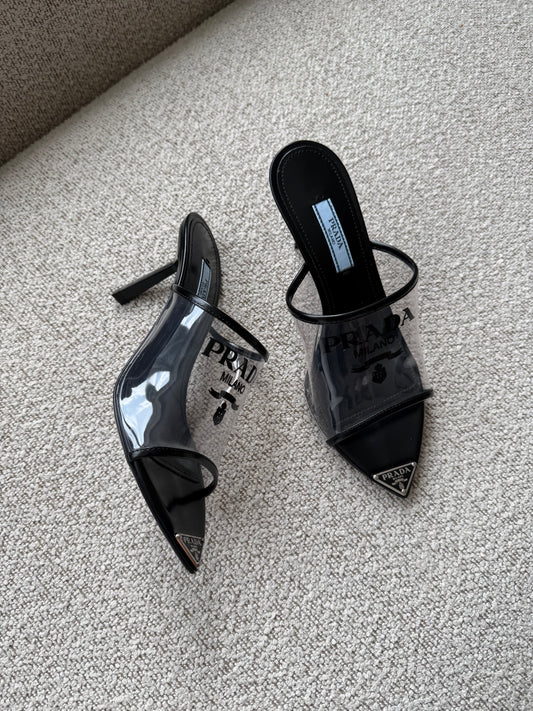 Prada PVC Logo Mules – Str. 36