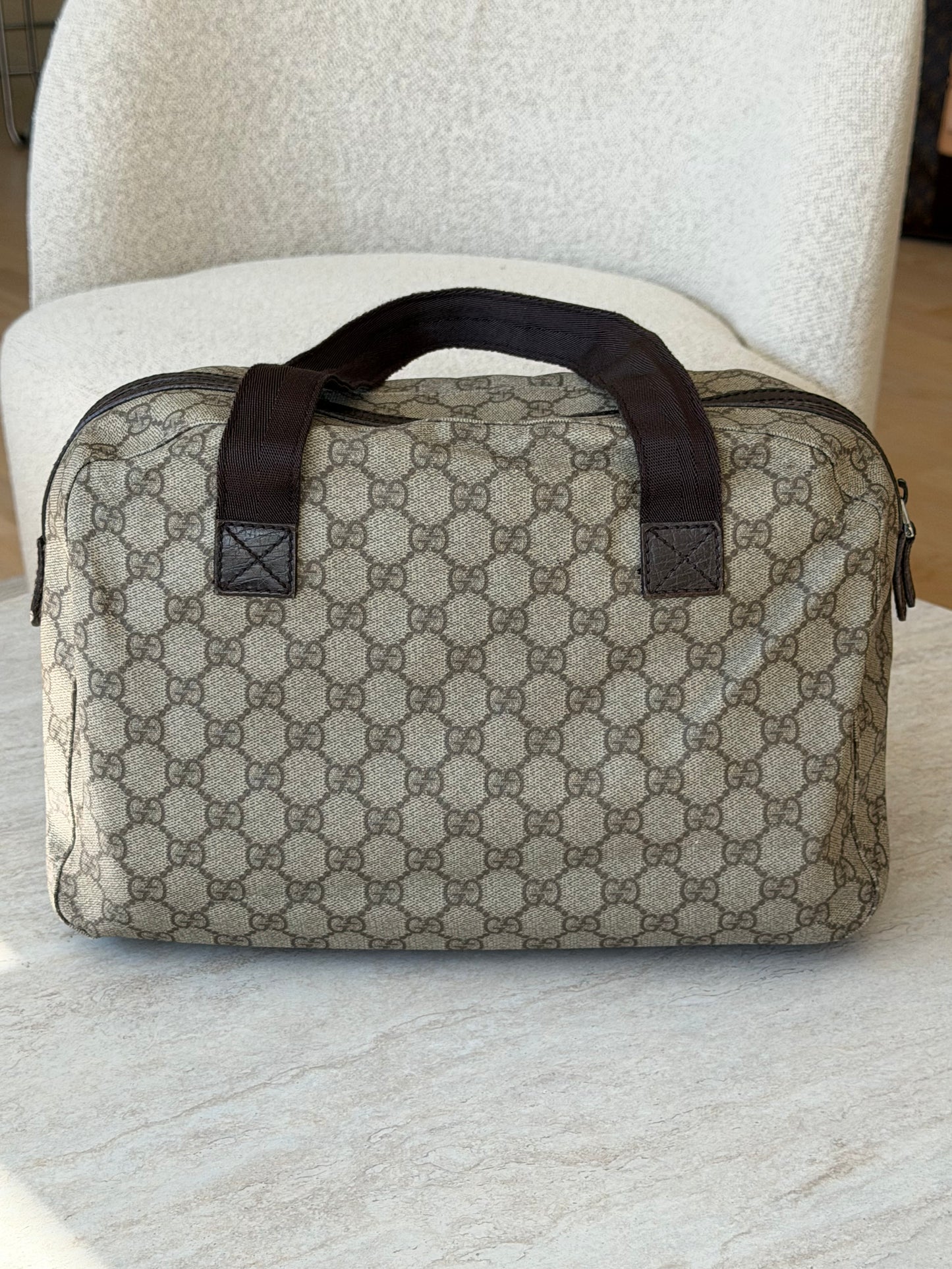 Gucci GG Supreme Boston Double Pocket Handbag