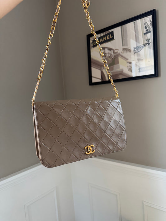 Chanel Taupe Flap Bag