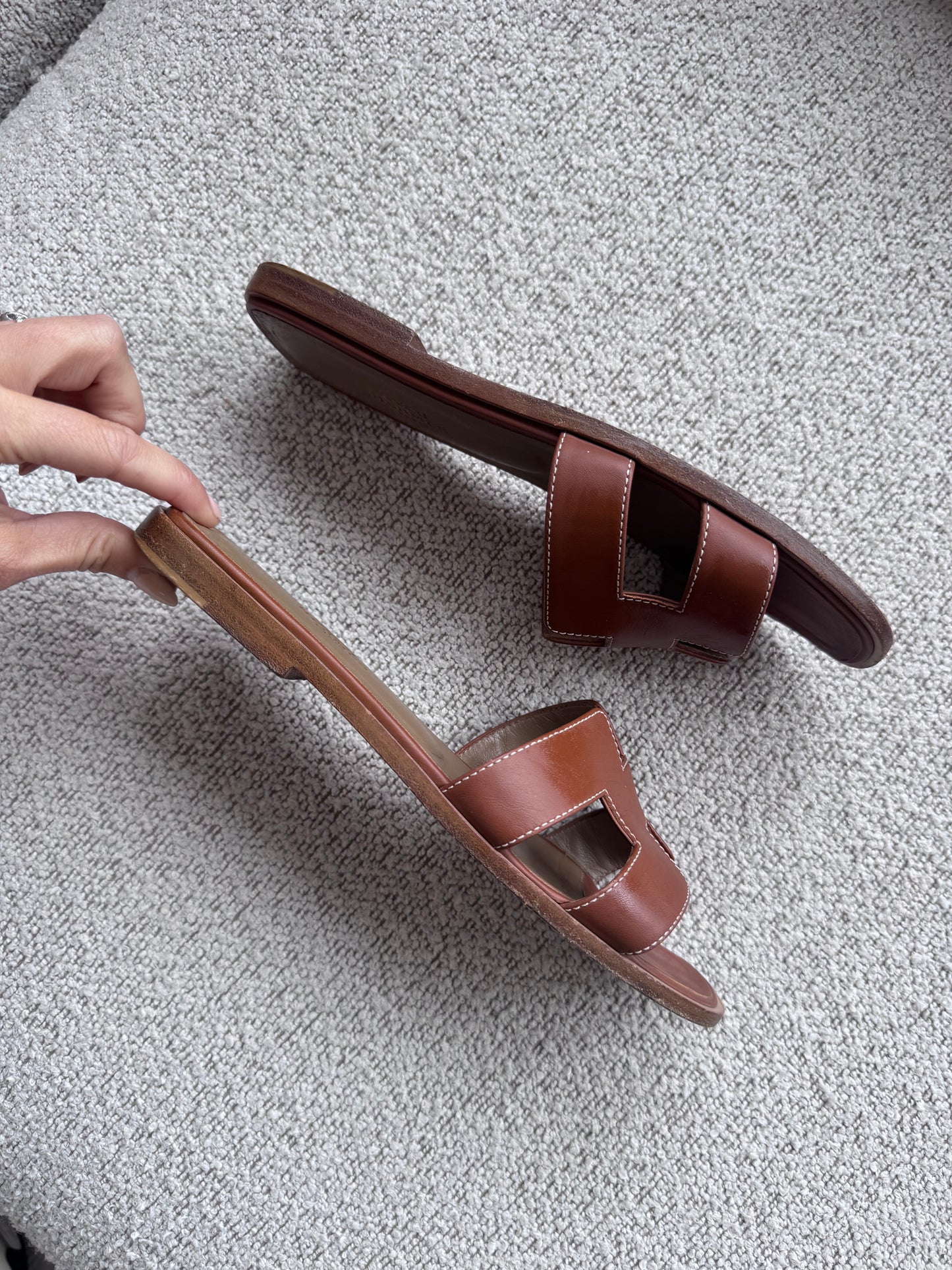 Hermès Oran Sandaler 37 – Brun Læder
