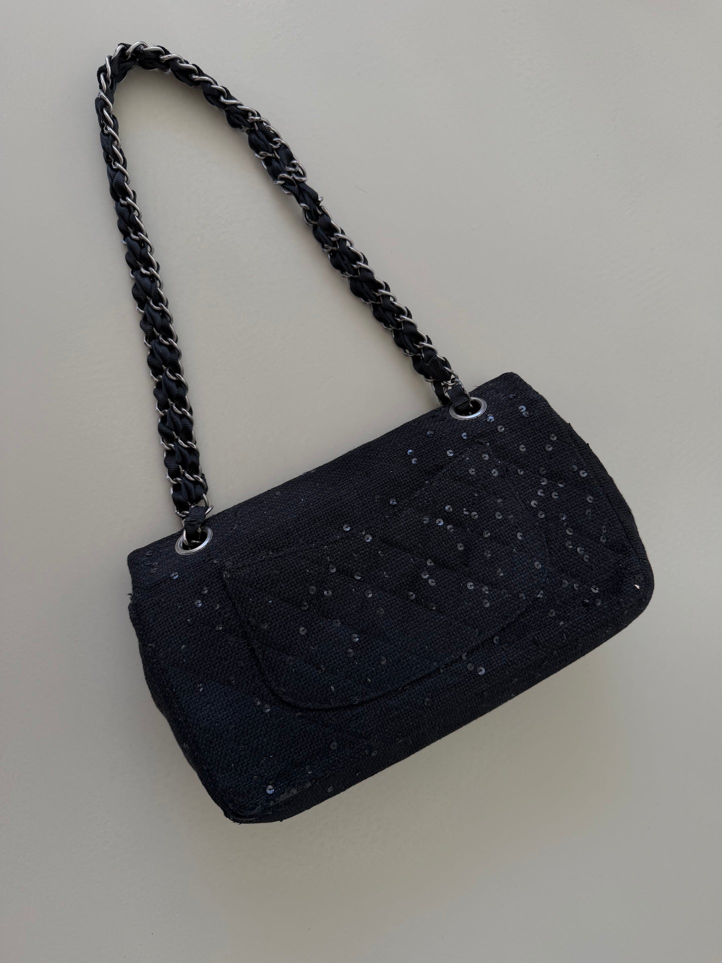 Chanel Tweed Sequin Flap Bag – Black SHW