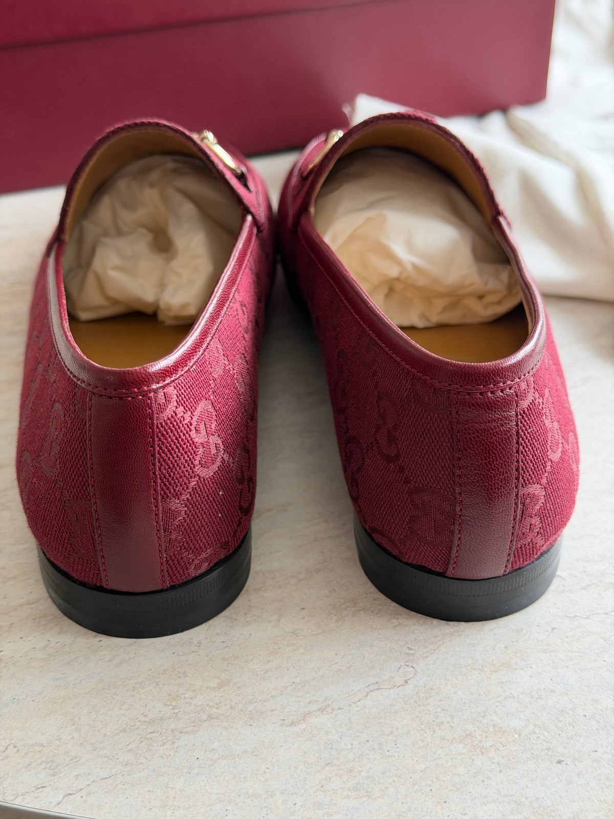 Gucci GG Canvas Loafers – Burgundy / Bordeaux - 39,5