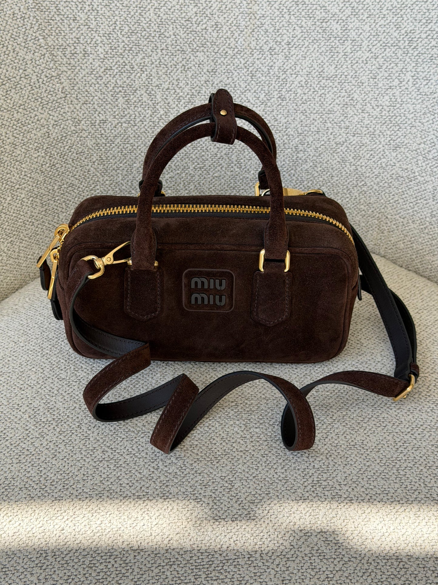 Miu Miu Arcadie Padded Suede Bag