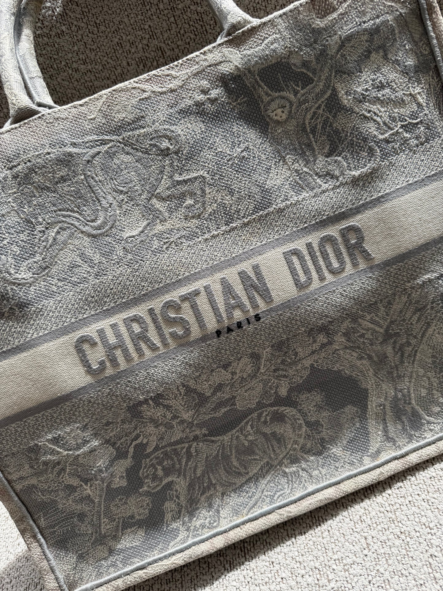 Christian Dior Book Tote Large – Grey Toile de Jouy