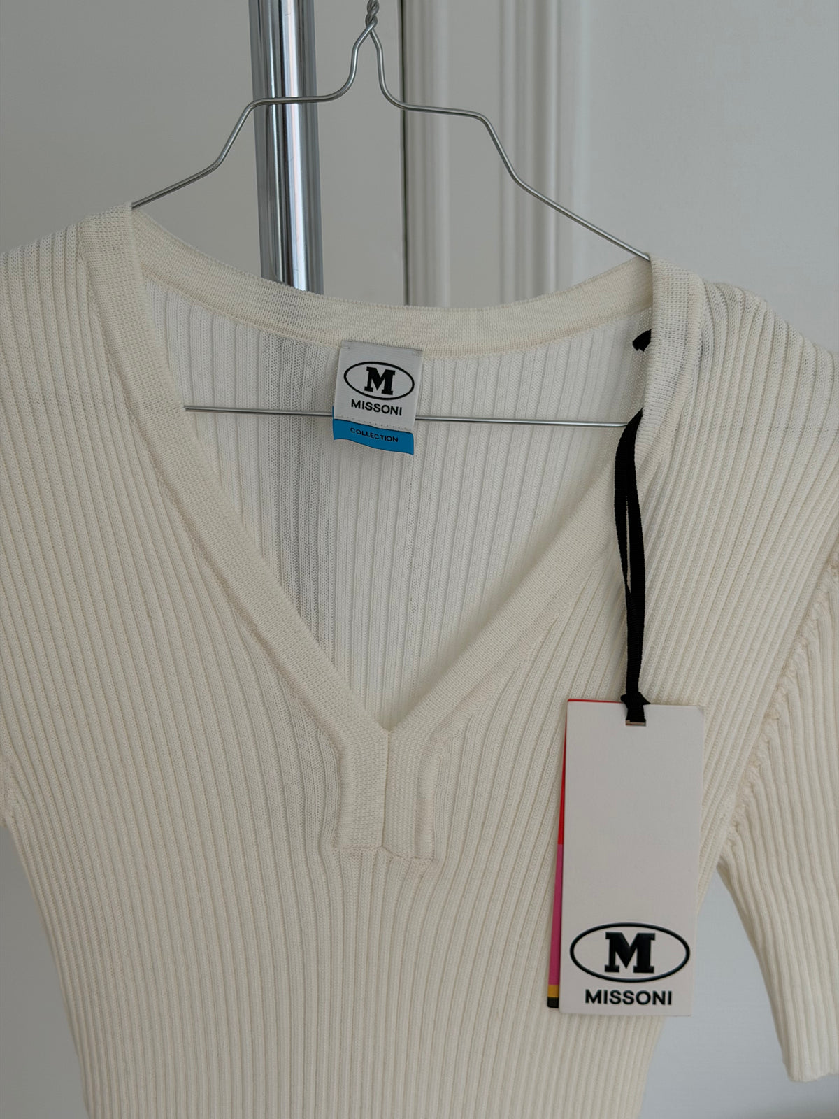M Missoni cremefarvet strikkjole