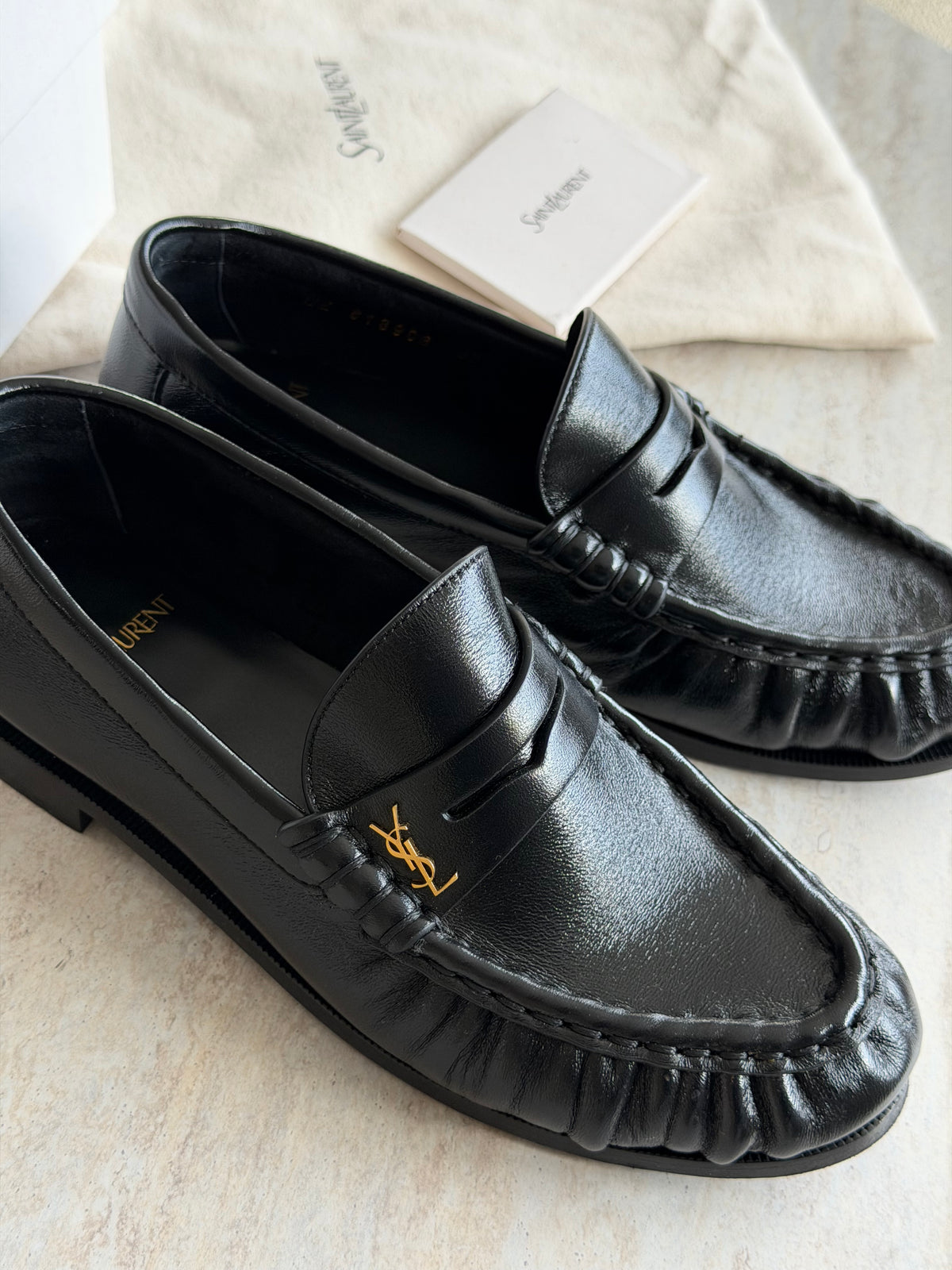 Saint Laurent Le Loafer Cassandre – Black / Gold