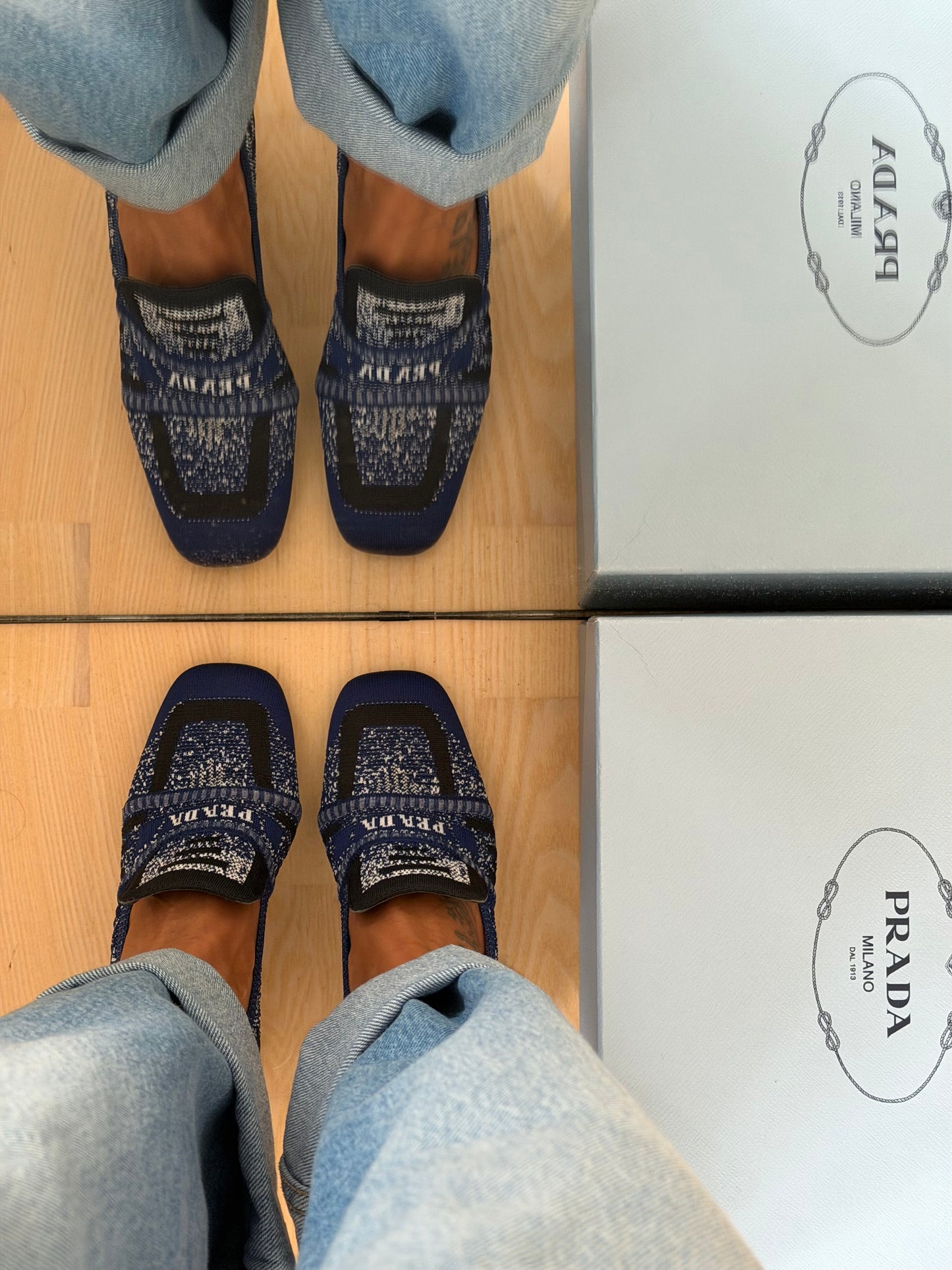 Prada Knit Pumps med blokhæl – str. 36