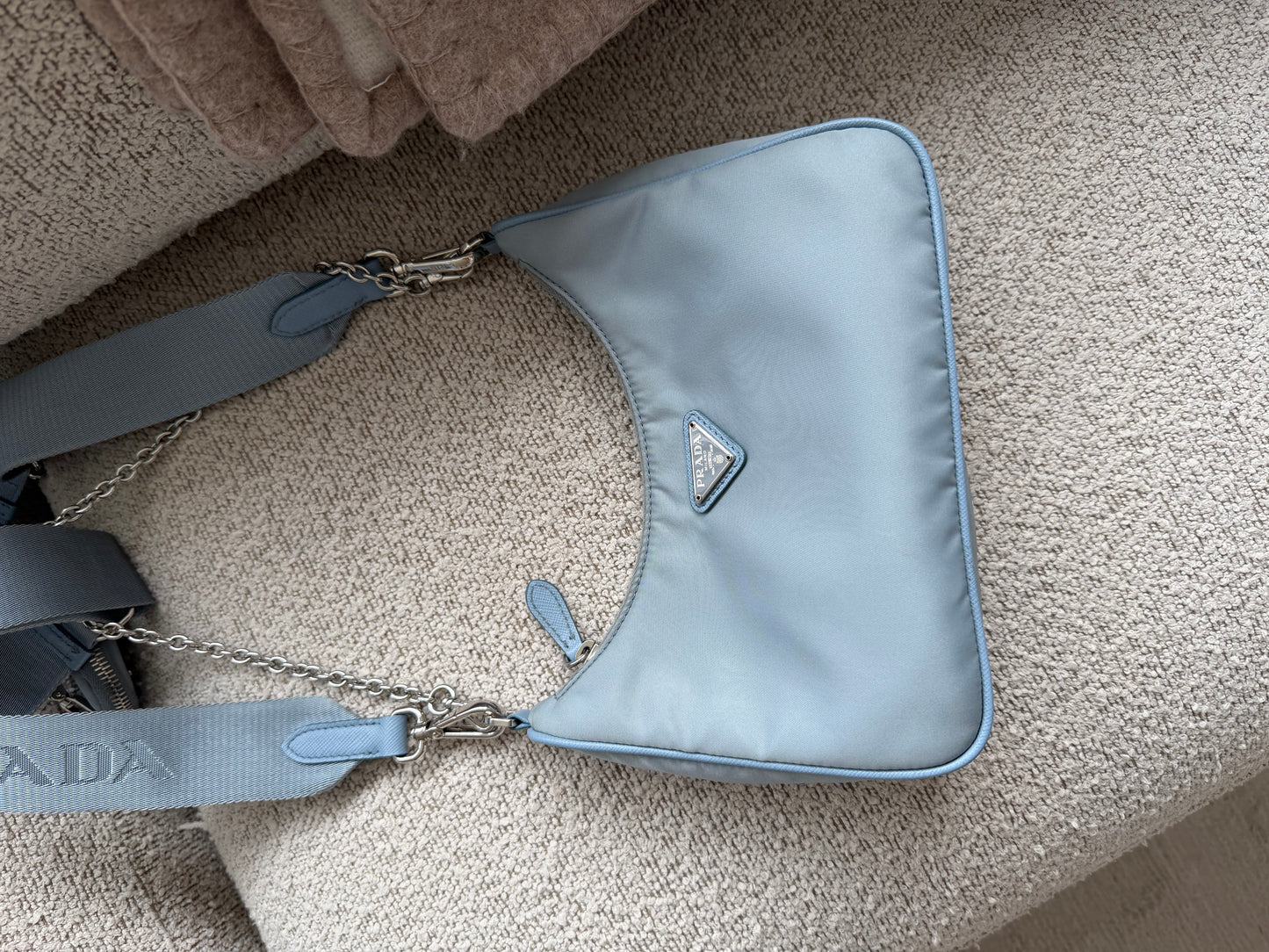 Prada Blue Nylon Re-Edition crossbody shoulder Bag