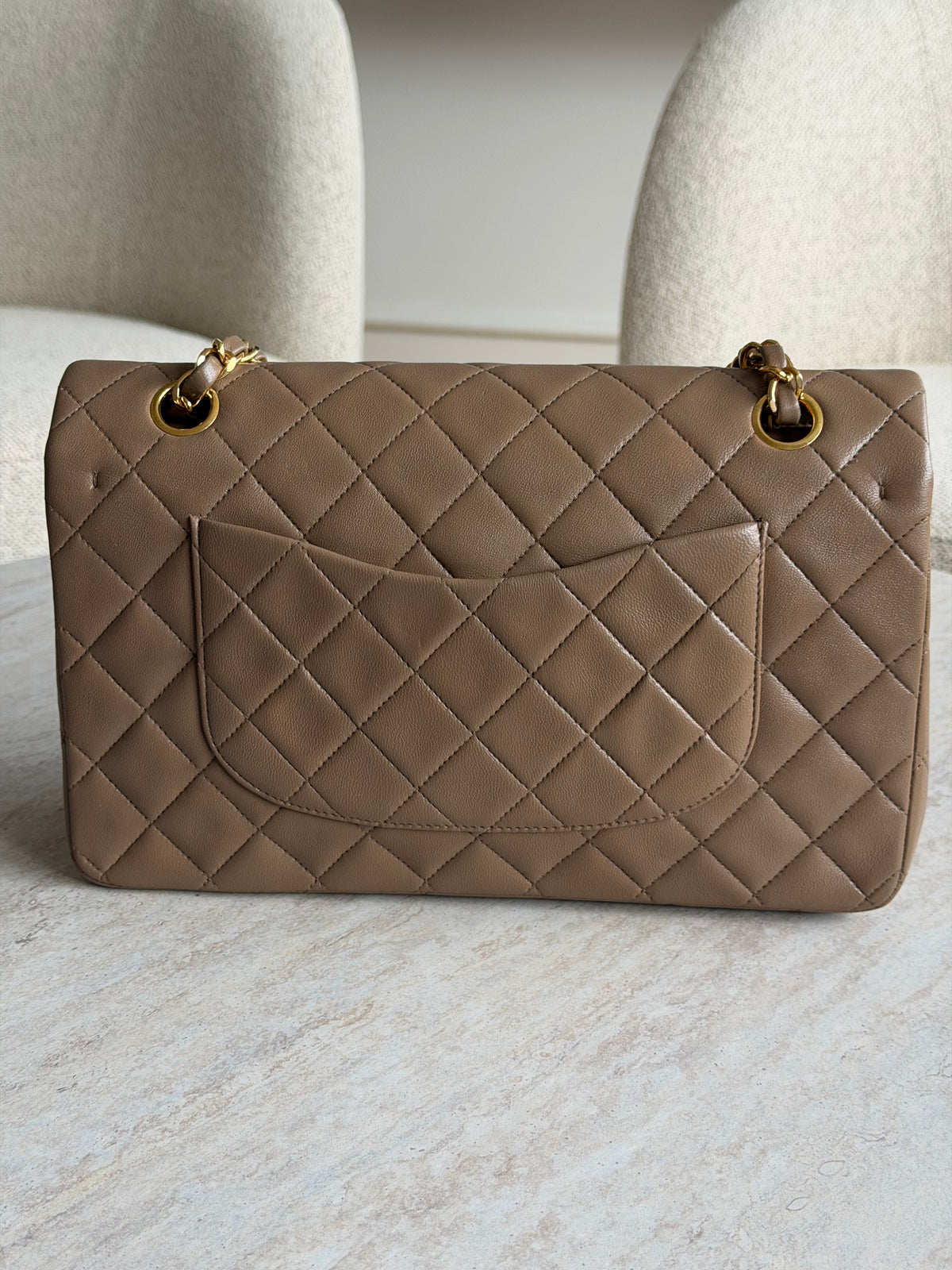 Chanel Medium Classic Double Flap – Taupe / 24K Gold-Plated Hardware