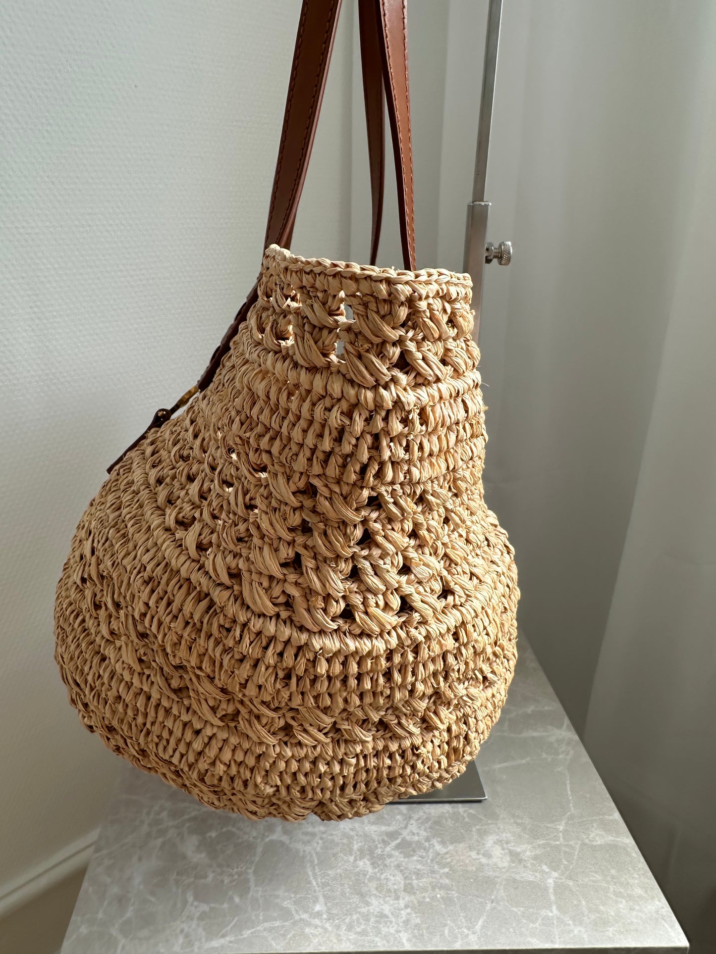 Saint Laurent Panier Raffia Tote