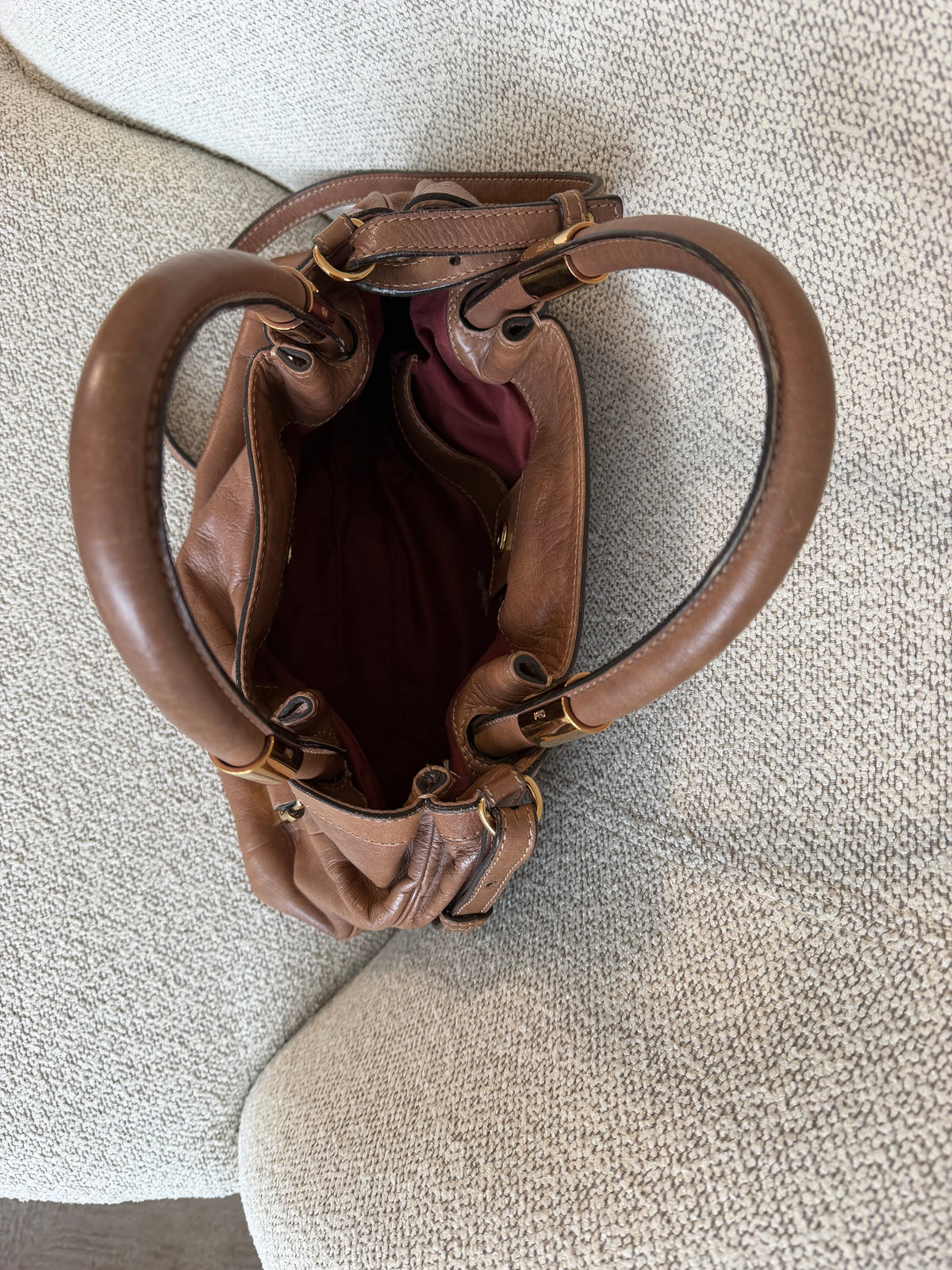 Chloé Brown Leather Handbag – Gold Hardware