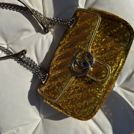 Gucci Marmont gold Glitter Bag