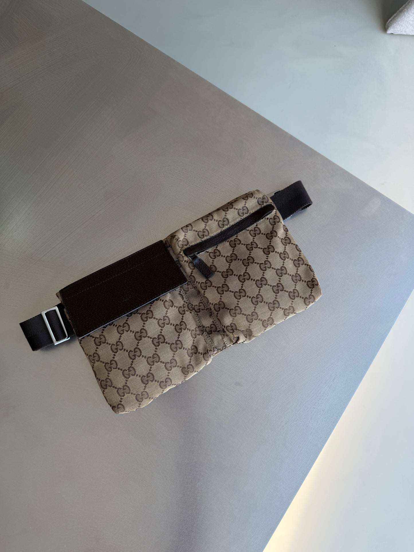 Gucci GG Brown canvas belt bag