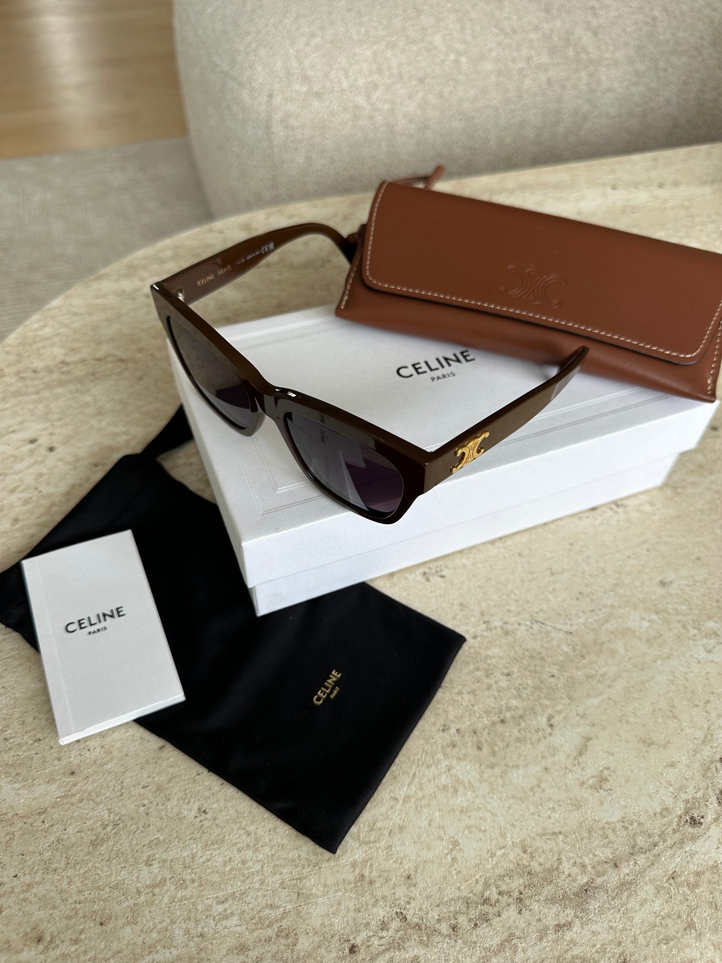 Celine Triomphe solbriller – brun/guld