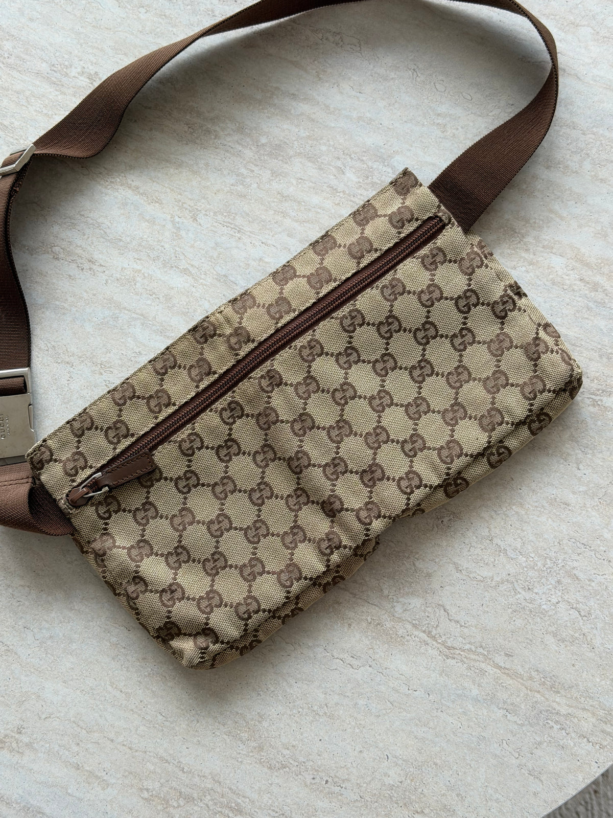 Gucci Vintage GG Canvas Belt Bag – Beige/Brown