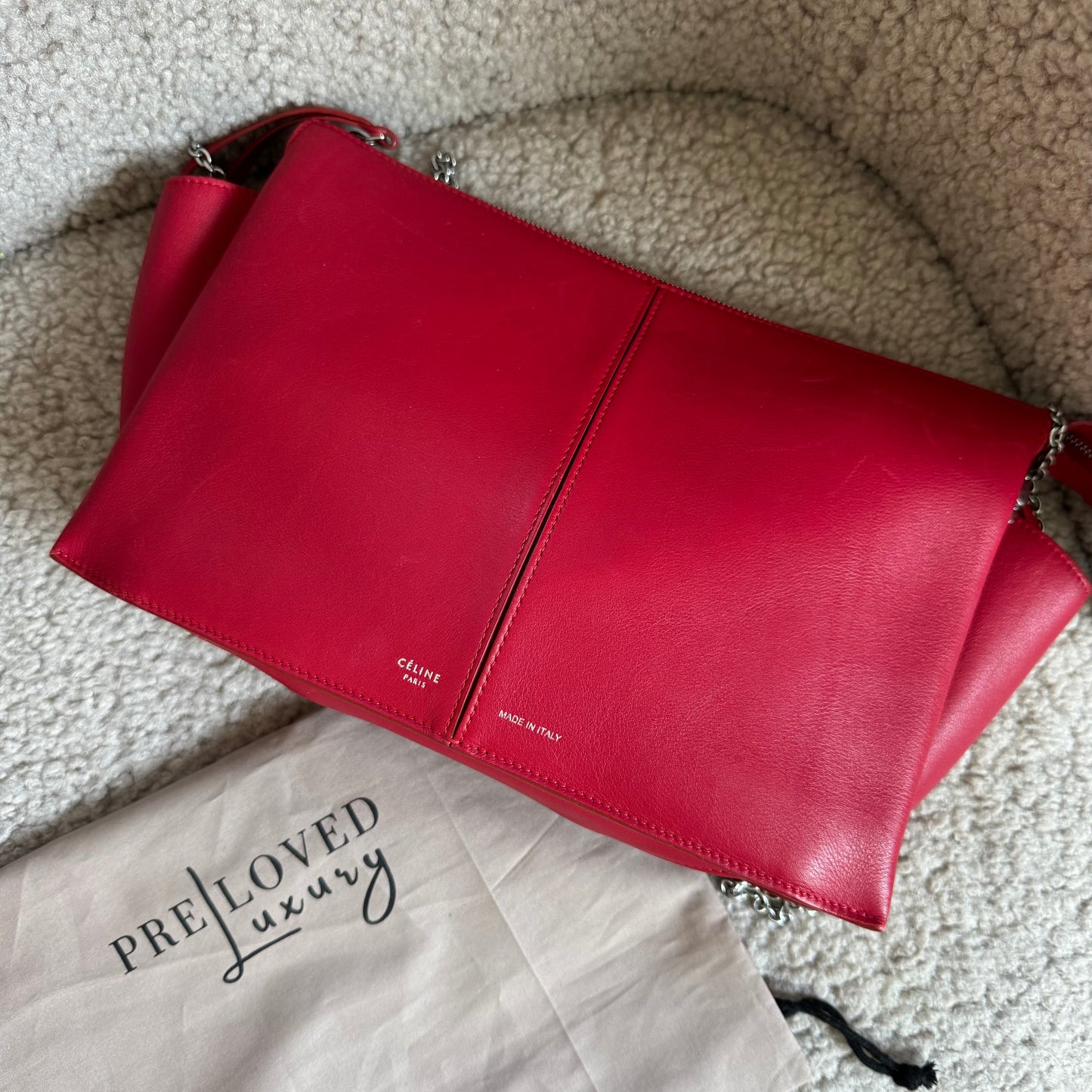 Celine tri-fold leather crossbody bag