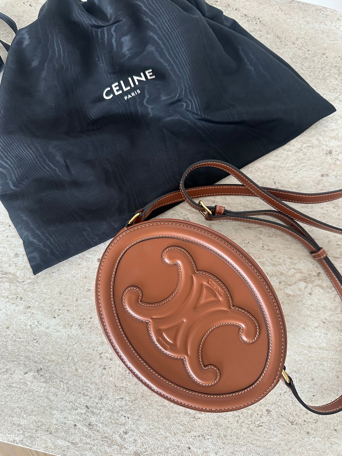Celine Triomphe Oval bag - Tan