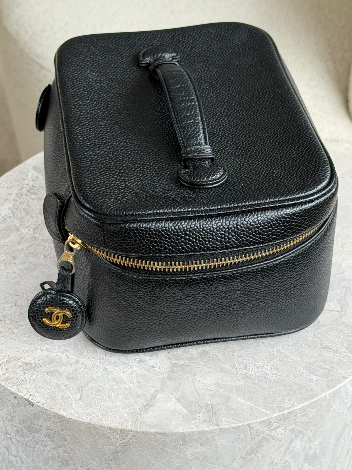 Chanel Caviar Vanity Case Cosmetic Black