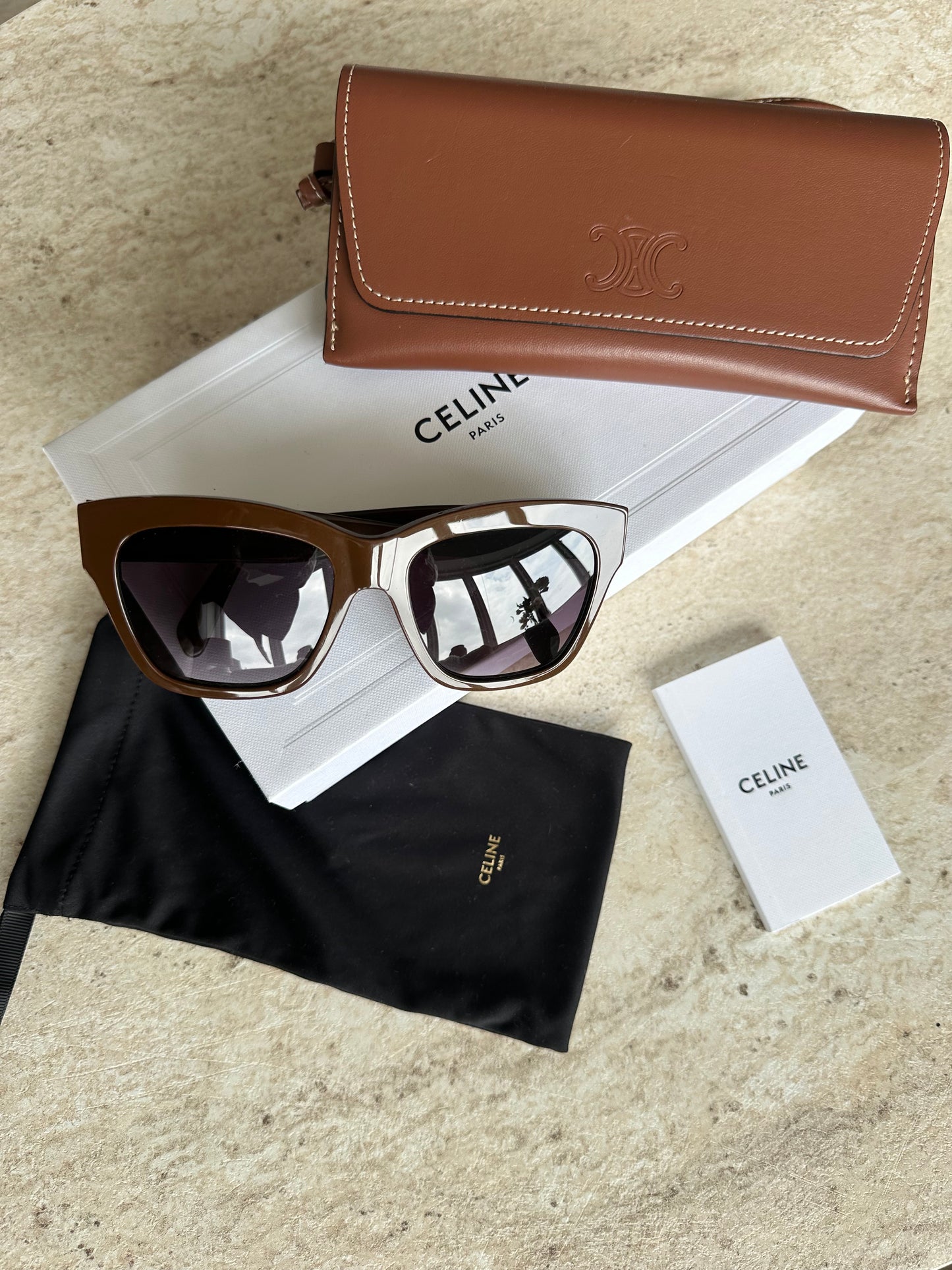 Celine Triomphe solbriller – brun/guld